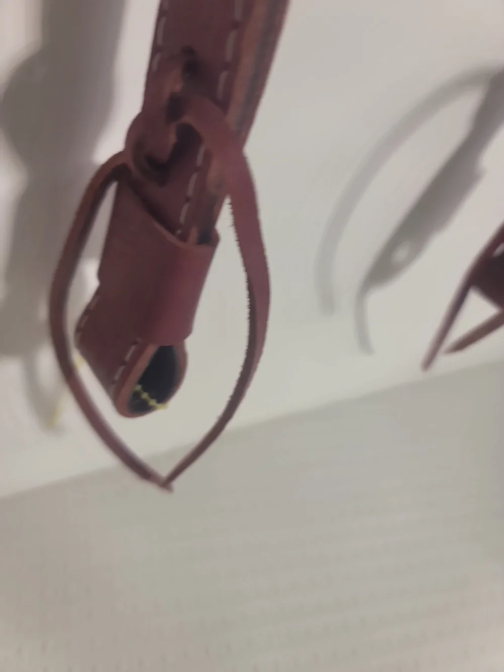 Browning Maroon Leather Rifle Sling with White Contrast Stitching
